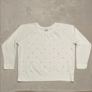 White Sweatshirt with Embellishments